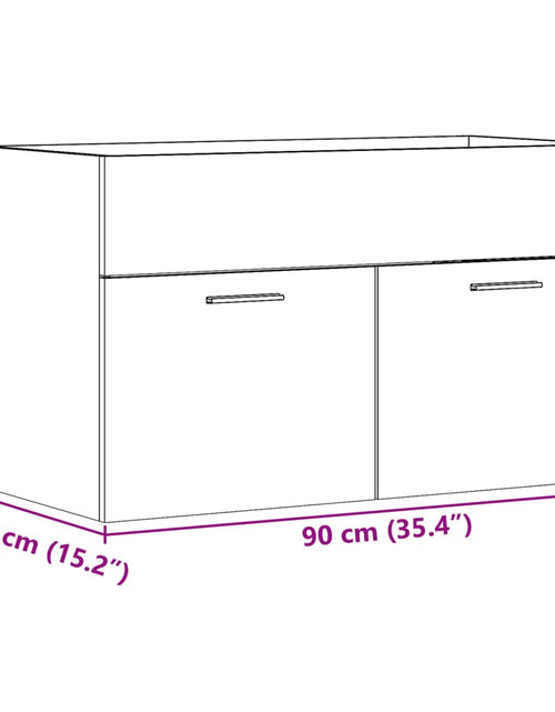 Загрузите изображение в средство просмотра галереи, Dulap chiuvetă baie, stejar sonoma 90x38,5x46 cm lemn prelucrat
