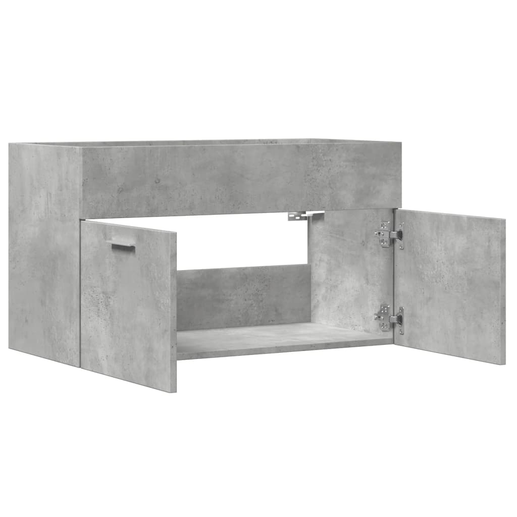 Dulap de chiuvetă baie gri beton, 90x38,5x46 cm, lemn prelucrat