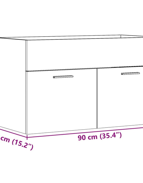 Încărcați imaginea în vizualizatorul Galerie, Dulap de chiuvetă baie gri beton, 90x38,5x46 cm, lemn prelucrat
