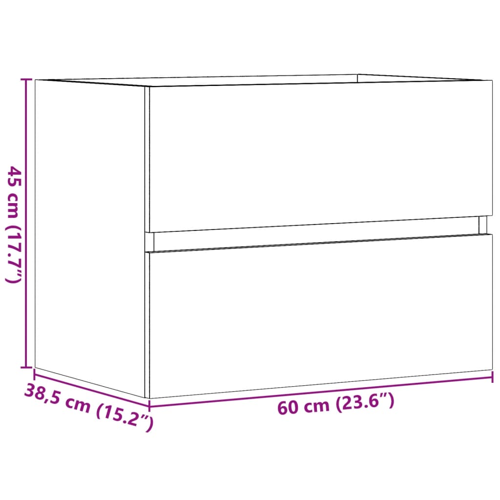 Dulap pentru baie, gri beton, 60x38,5x45 cm, lemn prelucrat