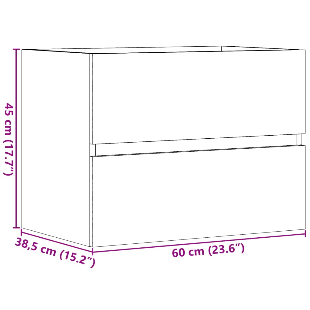 Dulap pentru baie, lemn vechi, 60x38,5x45 cm, lemn prelucrat