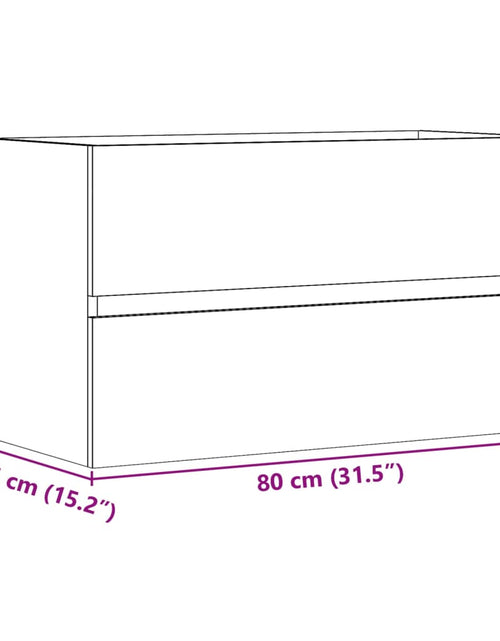 Încărcați imaginea în vizualizatorul Galerie, Dulap suspendat de baie, gri beton 80x38,5x45 cm lemn prelucrat
