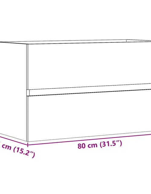 Încărcați imaginea în vizualizatorul Galerie, Dulap suspendat de baie lemn vechi 80x38,5x45 cm lemn prelucrat
