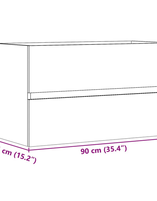 Încărcați imaginea în vizualizatorul Galerie, Dulap de chiuvetă stejar artizanal 90x38,5x45 cm lemn prelucrat
