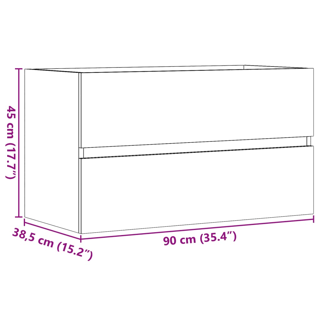 Dulap de chiuvetă stejar artizanal 90x38,5x45 cm lemn prelucrat