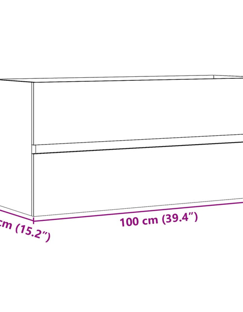 Încărcați imaginea în vizualizatorul Galerie, Dulap chiuvetă, stejar artizanal, 100x38,5x45 cm lemn prelucrat
