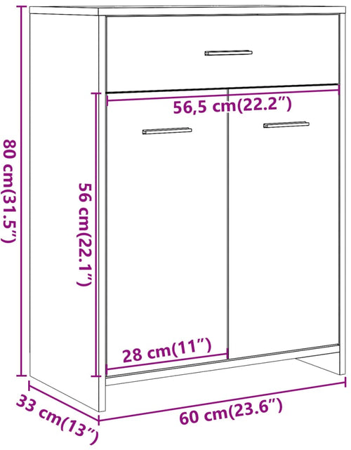 Încărcați imaginea în vizualizatorul Galerie, Dulap pentru baie stejar artizanal, 60x33x80 cm, lemn prelucrat
