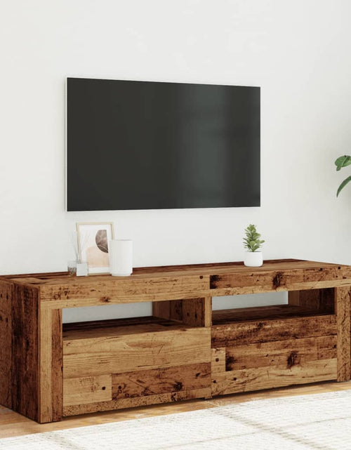 Загрузите изображение в средство просмотра галереи, Dulap TV cu lumini LED lemn vechi 120x35x40 cm lemn prelucrat
