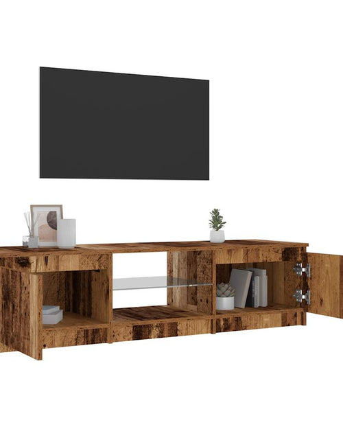 Загрузите изображение в средство просмотра галереи, Dulap TV cu lumini LED lemn vechi 140x40x35,5 cm lemn prelucrat
