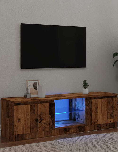 Загрузите изображение в средство просмотра галереи, Dulap TV cu lumini LED lemn vechi 140x40x35,5 cm lemn prelucrat
