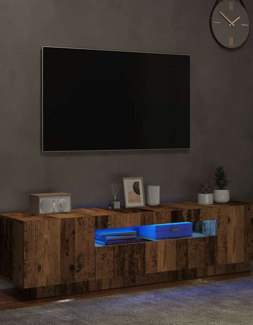 Загрузите изображение в средство просмотра галереи, Dulap TV cu lumini LED lemn vechi 160x35x40 cm lemn prelucrat
