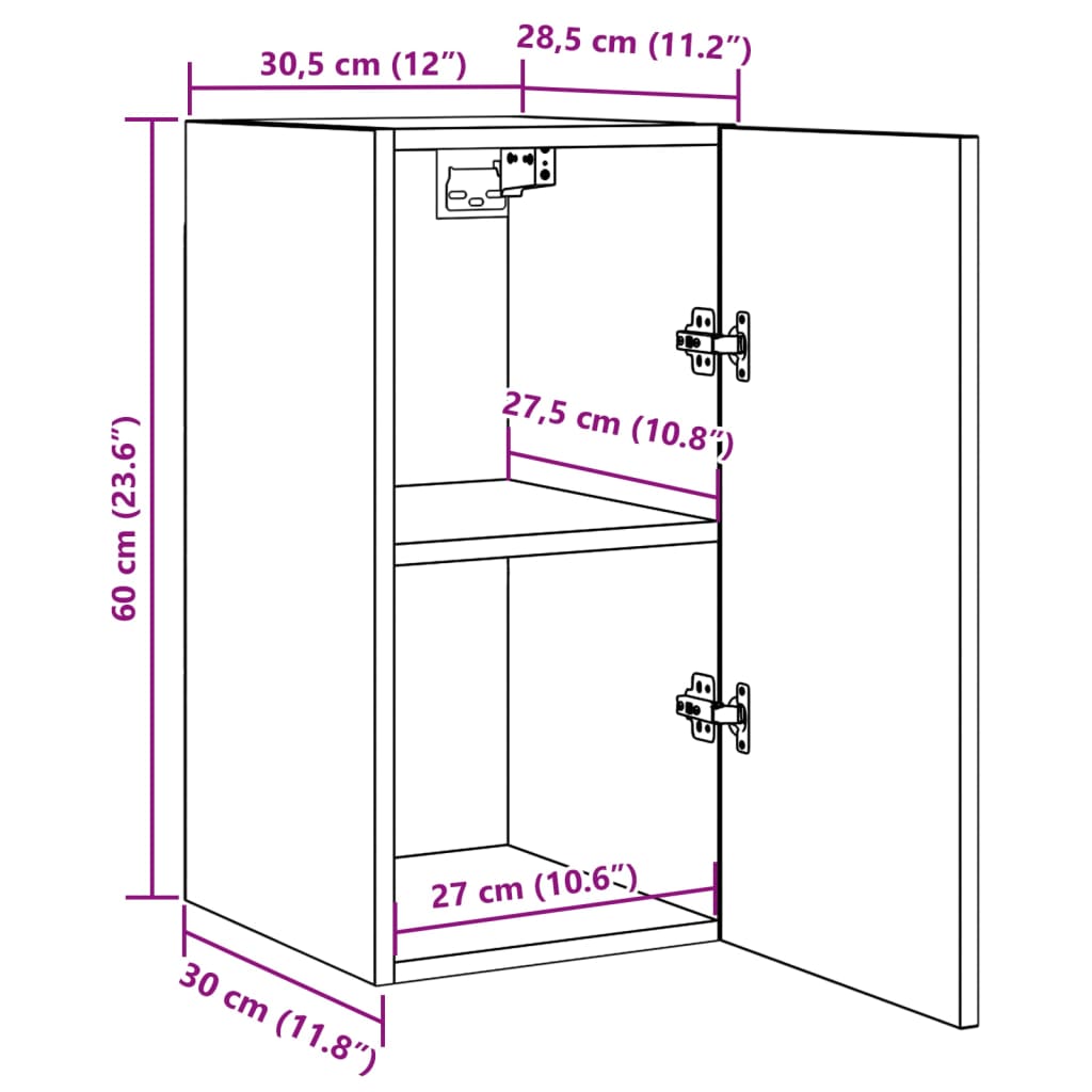 Dulapuri TV 2 buc., lemn vechi, 30,5x30x60 cm, lemn prelucrat