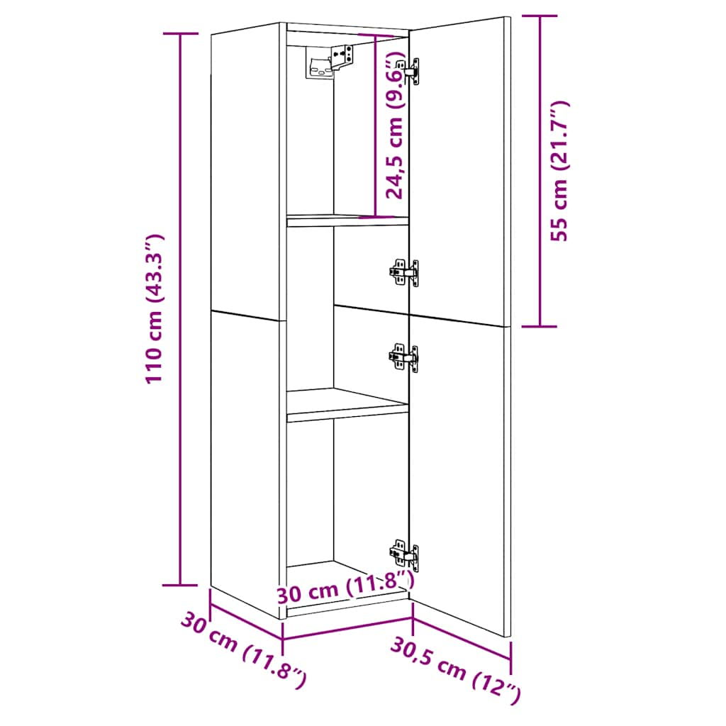 Dulap TV, lemn vechi, 30,5x30x110 cm, lemn prelucrat