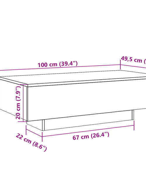 Încărcați imaginea în vizualizatorul Galerie, Măsuță cafea, stejar artizanal, 100x49,5x31 cm, lemn prelucrat
