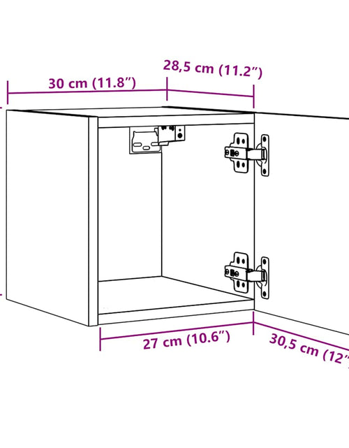 Загрузите изображение в средство просмотра галереи, Dulap TV montaj pe perete, lemn vechi, 30,5x30x30 cm
