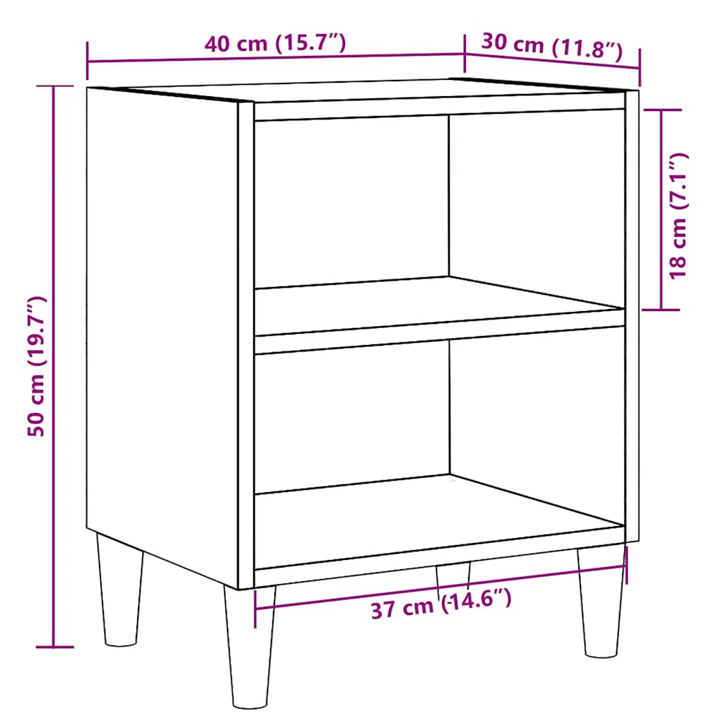 Noptiere 2 buc. Lemn vechi 40x30x50 cm Lemn prelucrat