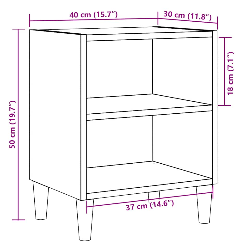 Noptiere 2 buc Stejar artizanal 40x30x50 cm Lemn prelucrat