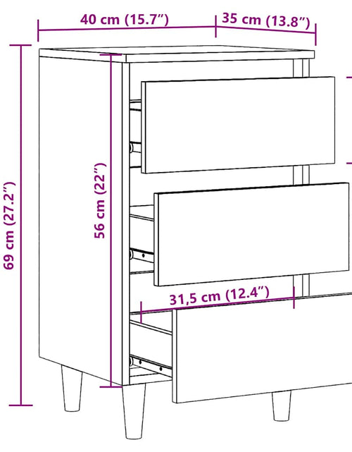 Загрузите изображение в средство просмотра галереи, Noptieră, Lemn vechi, 40x35x69 cm, lemn compozit
