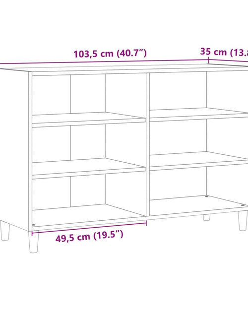 Încărcați imaginea în vizualizatorul Galerie, Servantă, stejar artizanal, 103,5x35x70 cm, lemn prelucrat
