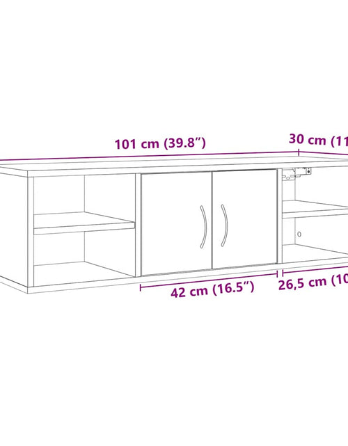 Încărcați imaginea în vizualizatorul Galerie, Dulap de perete, stejar artizanal, 102x30x29 cm, lemn prelucrat
