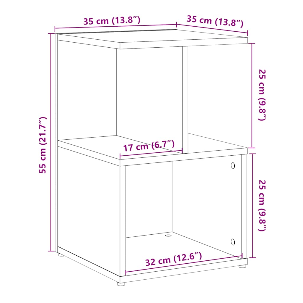 Noptiera din lemn vechi 35x35x55 cm lemn prelucrat