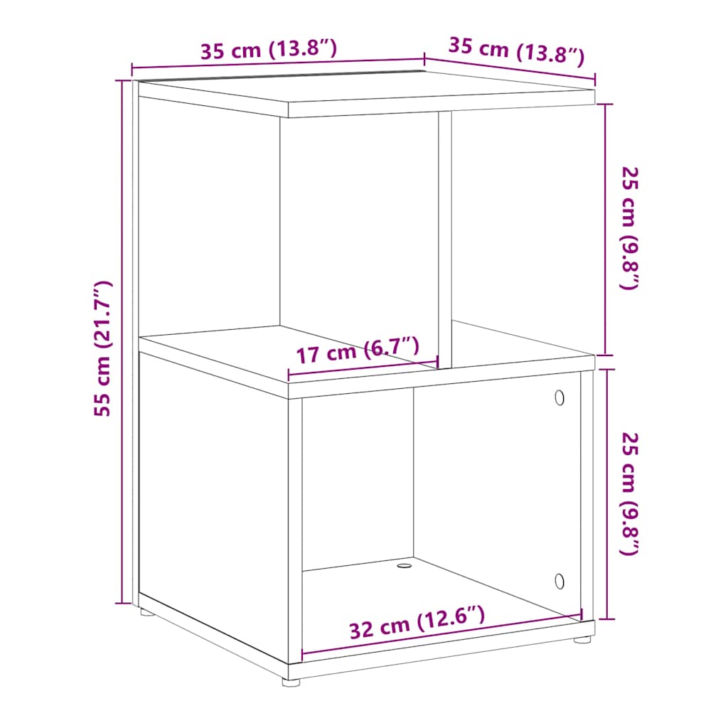 Noptiere 2 buc Lemn vechi 35x35x55 cm Lemn de prelucrare