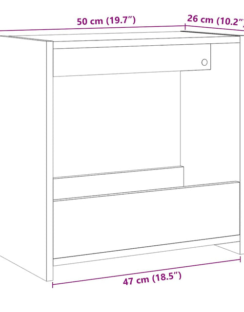 Загрузите изображение в средство просмотра галереи, Masă laterală, stejar artizanal,50x26x50 cm, lemn prelucrat

