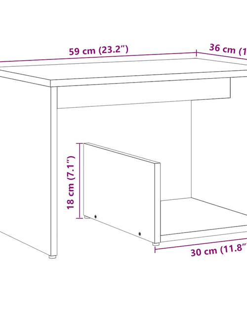 Загрузите изображение в средство просмотра галереи, Masă laterală, lemn vechi, 59x36x38 cm, PAL
