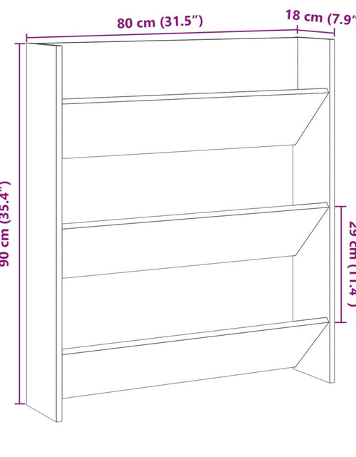 Încărcați imaginea în vizualizatorul Galerie, Pantofar perete, stejar artizanal, 80x18x90 cm, lemn prelucrat
