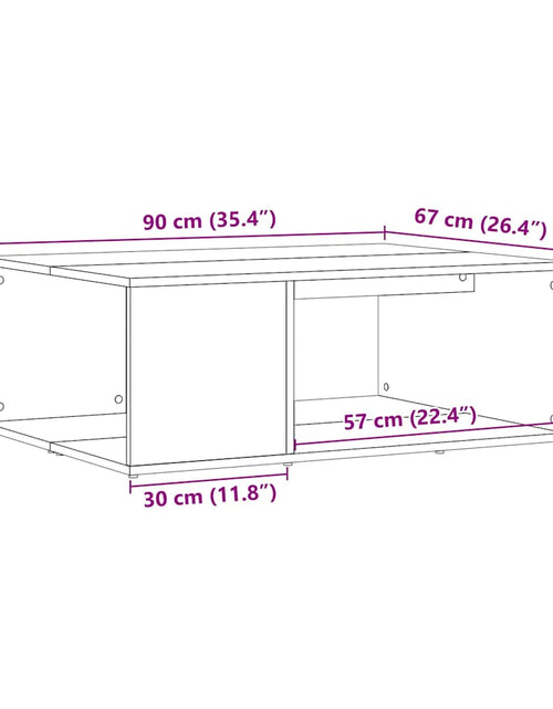 Загрузите изображение в средство просмотра галереи, Măsuță cafea, stejar artizanal, 90x67x33 cm, lemn prelucrat
