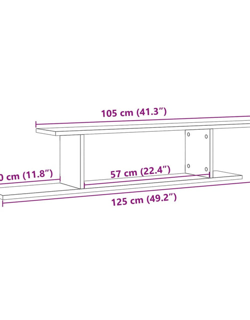 Încărcați imaginea în vizualizatorul Galerie, Raft TV cu montaj perete lemn vechi 125x18x23 cm lemn prelucrat
