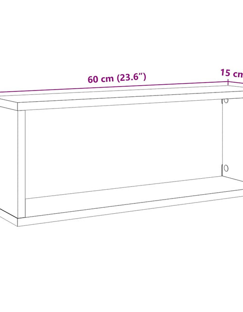 Încărcați imaginea în vizualizatorul Galerie, Rafturi perete cub 2 buc. lemn vechi 60x15x23cm, lemn prelucrat
