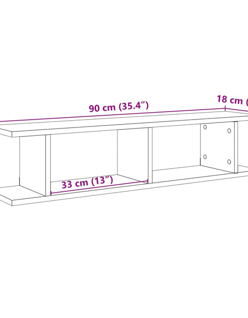 Încărcați imaginea în vizualizatorul Galerie, Rafturi de perete, 2 buc., stejar artizanal, 90x18x20 cm, lemn
