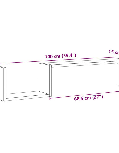 Încărcați imaginea în vizualizatorul Galerie, Rafturi perete 2 buc., lemn vechi, 100x15x20 cm, lemn prelucrat
