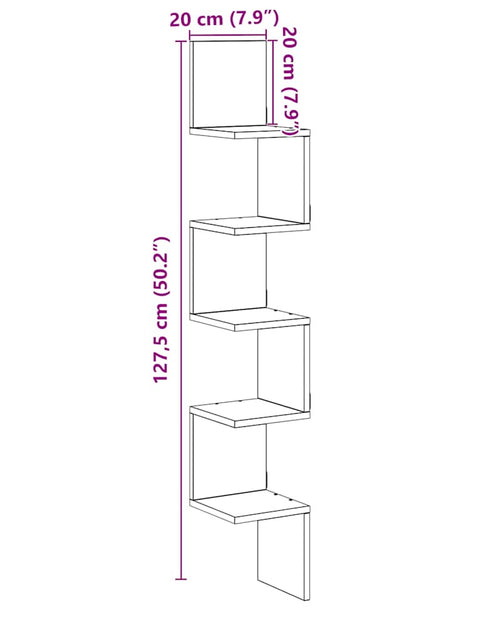 Загрузите изображение в средство просмотра галереи, Raft perete pentru colț lemn vechi 20x20x127,5cm lemn prelucrat
