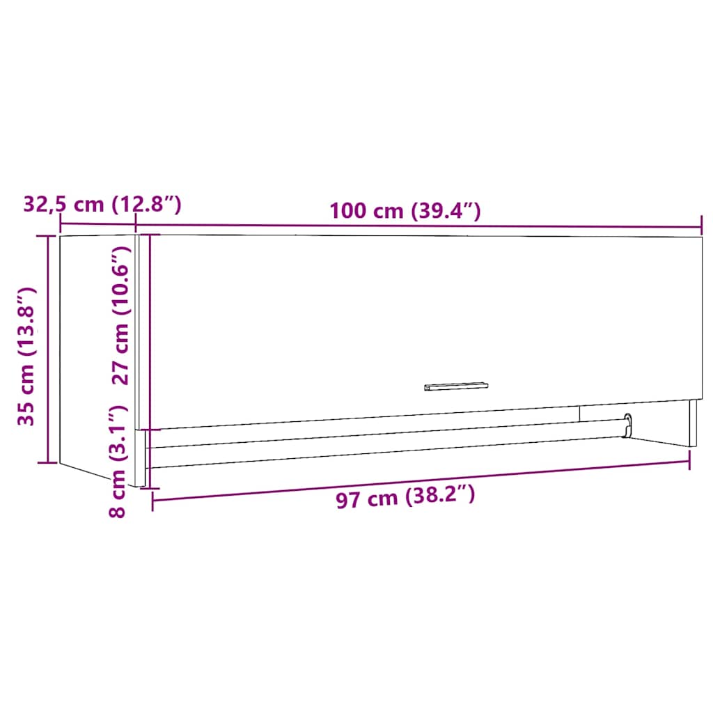 Șifonier, Stejar artizanal, 100x32,5x35 cm, lemn prelucrat