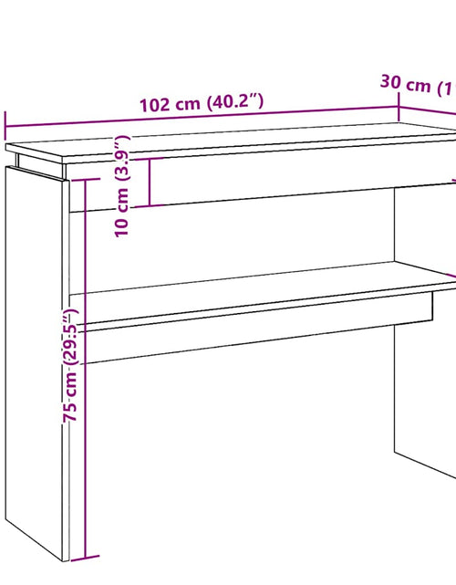Загрузите изображение в средство просмотра галереи, Măsuță consolă, stejar artizanal,102x30x80 cm, lemn prelucrat

