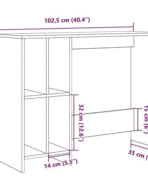 Încărcați imaginea în vizualizatorul Galerie, Birou, lemn vechi, 102,5x35x75 cm, lemn prelucrat
