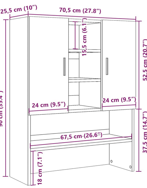 Încărcați imaginea în vizualizatorul Galerie, Dulap mașină de spălat, gri beton, 70,5x25,5x90 cm
