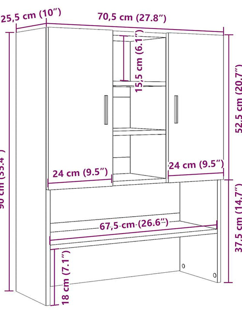 Încărcați imaginea în vizualizatorul Galerie, Dulap mașină de spălat, lemn vechi, 70,5x25,5x90 cm
