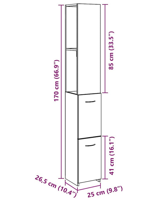 Загрузите изображение в средство просмотра галереи, Dulap de baie, lemn vechi, 25x25x170 cm, PAL
