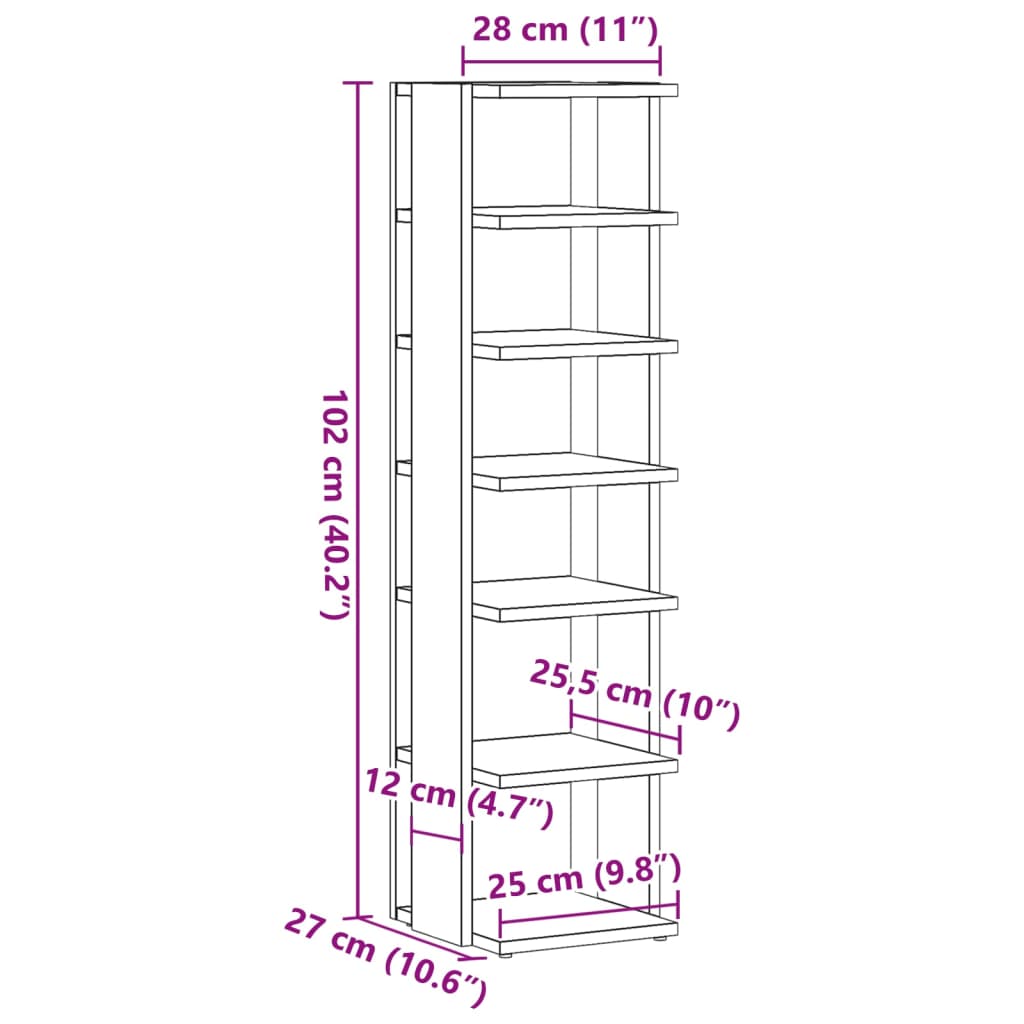 Pantofar, lemn vechi, 28x27x102 cm, lemn prelucrat