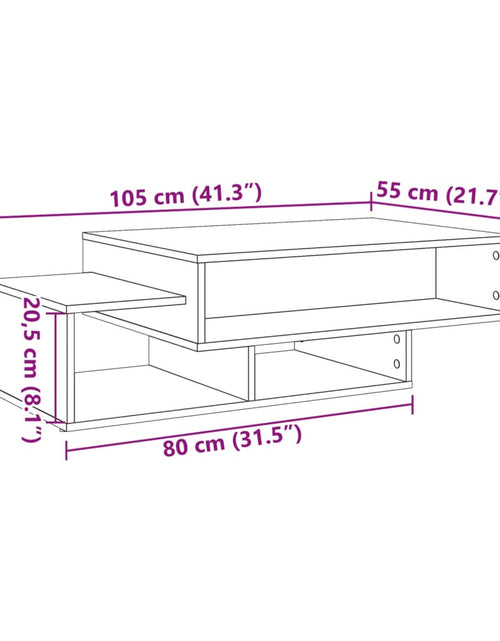 Загрузите изображение в средство просмотра галереи, Măsuță de cafea, lemn vechi, 105x55x32 cm, lemn prelucrat
