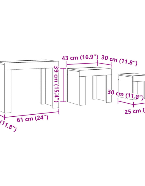 Загрузите изображение в средство просмотра галереи, Mese suprapuse de cafea, 3 buc., lemn vechi, lemn prelucrat
