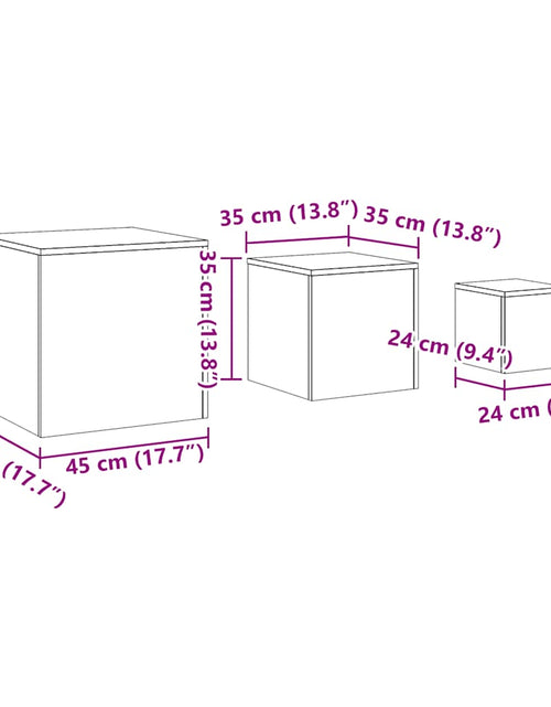 Загрузите изображение в средство просмотра галереи, Măsuțe laterale, 3 buc., lemn vechi, lemn prelucrat
