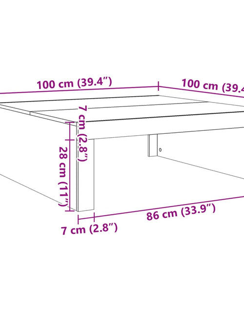 Încărcați imaginea în vizualizatorul Galerie, Măsuță de cafea, lemn vechi, 100x100x35 cm, lemn prelucrat
