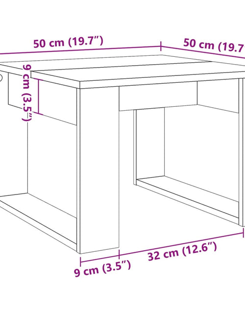 Încărcați imaginea în vizualizatorul Galerie, Masă laterală, stejar artizanal, 50x50x35 cm, lemn prelucrat
