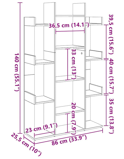 Încărcați imaginea în vizualizatorul Galerie, Dulap cu cărți din lemn vechi 86x25,5x140 cm din lemn prelucrat
