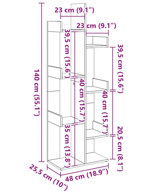 Încărcați imaginea în vizualizatorul Galerie, Dulap cu cărți din lemn vechi 48x25,5x140 cm din lemn prelucrat
