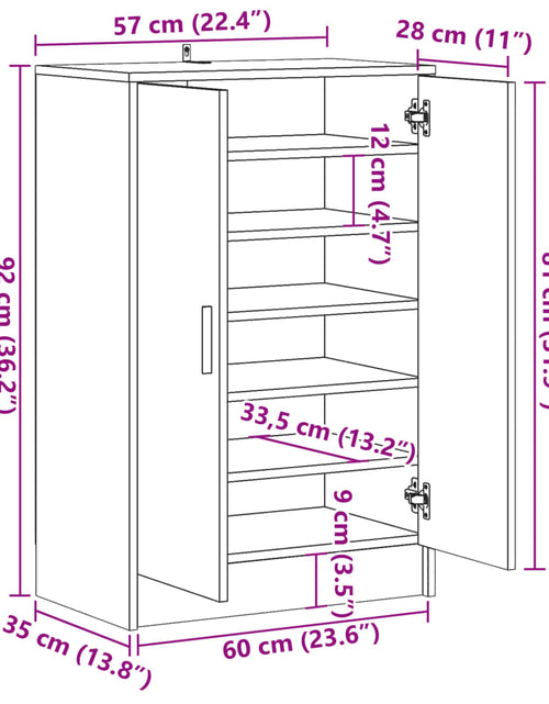 Încărcați imaginea în vizualizatorul Galerie, Pantofar, stejar artizanal, 60x35x92 cm lemn prelucrat
